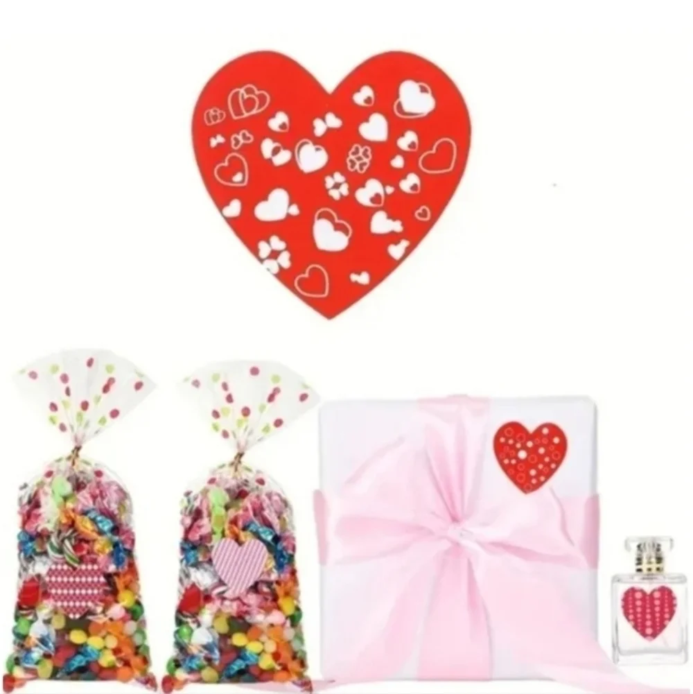 500 Pieces Roll Heart Sealing Sticker